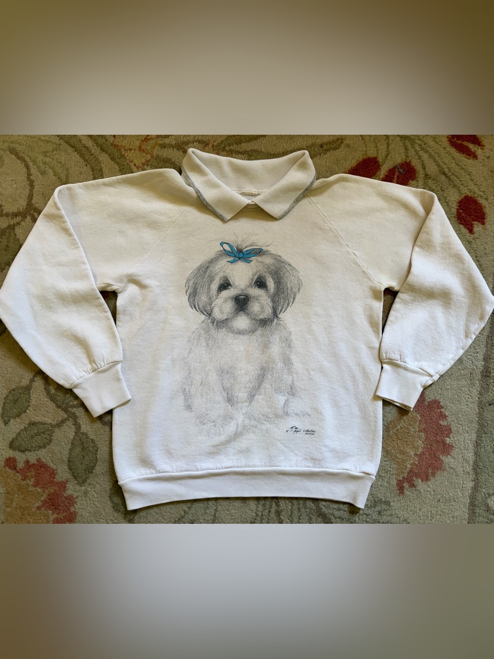 Vintage ‘80s CMS Casuals Angel Collection Maltese Dog Women’s Sweatshirt size s